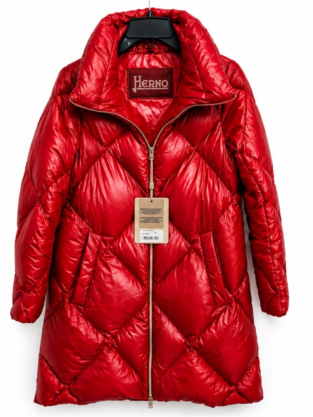 Herno Women’s Shiny Red Quilted Puffer Coat